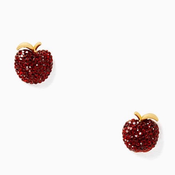 kate spade Jewelry - Kate Spade Ruby Red Dashing Beauty Apple Studs